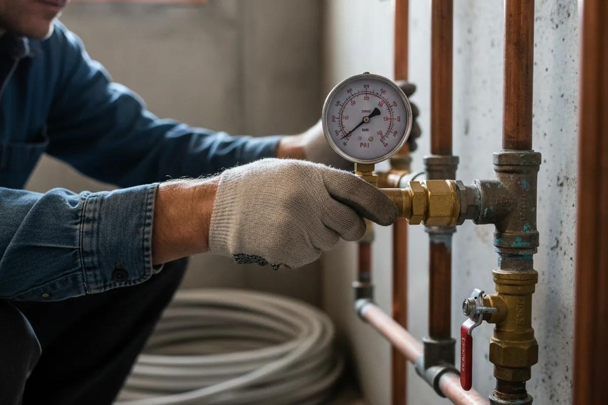 Pressure testing a repaired line during Water Line Repair in Berkeley